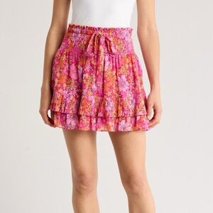 New Ramy Brook Blaire Floral Skirt pink size medium